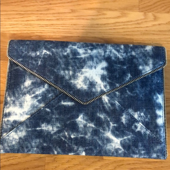 Rebecca Minkoff Tie Dye Denim Envelope Clutch - Picture 2 of 8